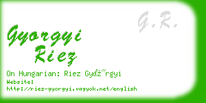 gyorgyi riez business card